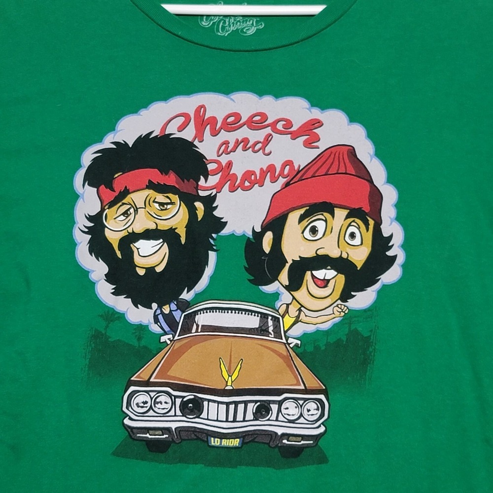 Cheech and Chong T Shirt Adult XL Green Low Rider Short Sleeve Casual - Picture 2 of 8
